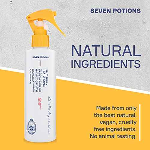 SEVEN POTIONS Salt Spray for Men ? Hair Texture Spray with Matte Finish & Grit ? Volumizing Pre-Styler for Beach Waves ? Water-Based, Quick-Dry, Non-Sticky ? Vegan, Cruelty-Free ? 6.8 fl oz