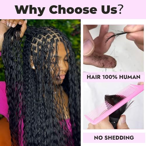 Boho Human Hair for Braiding #4/27/30 100% Brazilian Human Braiding Hair 100G Deep Wave Braiding Human Hair for Boho Braids 18 Inch