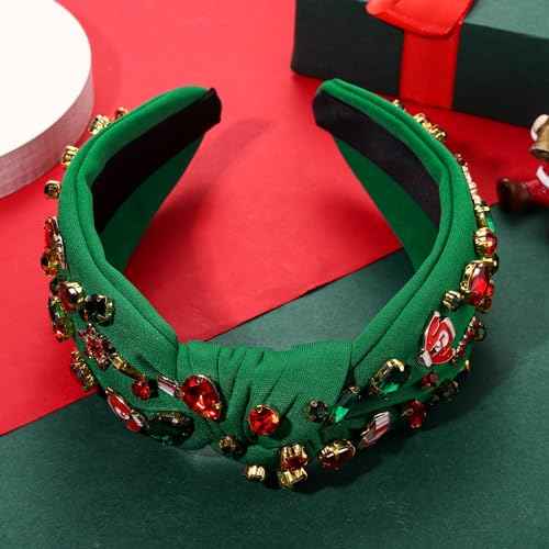 Christmas Headband for Women Snowflake Reindeer Tree Bow Headband Winter Holiday Wide Knot Hairband Hair Accessories Gifts
