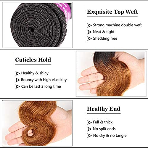 Natural Black Human Hair Bundles #30 Body Wave Bundles 22 24 26 inch Ombre Human Hair Bundle Brown Body Wave Bundle
