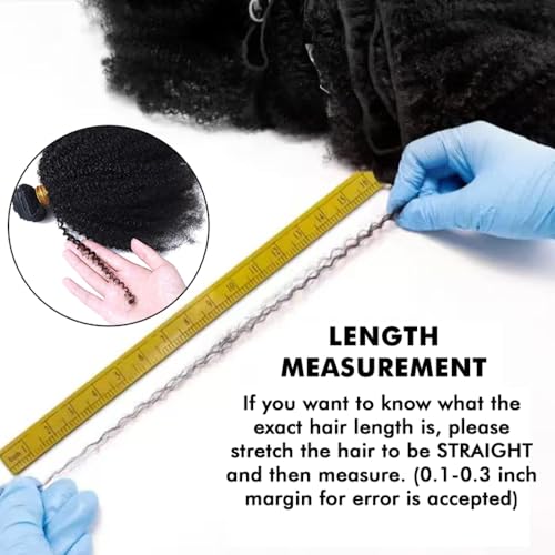 Mongolian Afro Kinky Curly Human Hair Bundles Afro Curly Weave Hair Extensions for Black Women Unprocessed Virgin Hair Afro Kinky Human Hair Bundles Natural Color (Afro Kinky Curly Bundles, 16 18 18)