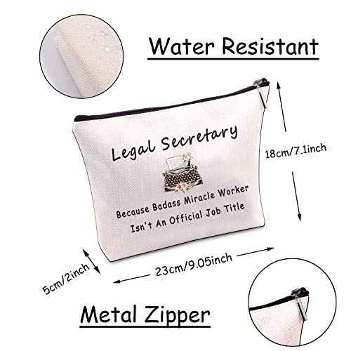 JXGZSO Secretary Gifts Legal Assistant Cosmetic Bag Because Badass Miracle Worker Isn't An Official Title Makeup Bag Administrative Assistant Gifts