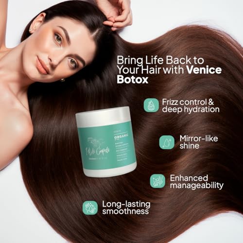 I Belli Capelli Venice Botox Hair Treatment - Smoothness for Dry and Damaged Hair - Deep Hydration, Volume Control, Reduces Frizz- Formaldehyde-Free, Organic Hair Botox (2-Pack, 17.6 oz/500 ml)