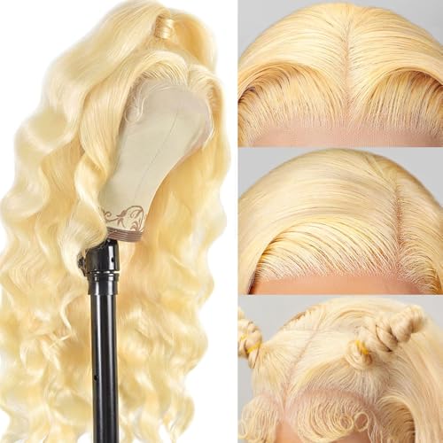 613 Lace Front Wig Human Hair 250 Density Blonde Wig Human Hair 13x6 HD Lace Frontal Wigs Body Wave Lace Front Wigs Human Hair Pre Plucked 613 18 Inch