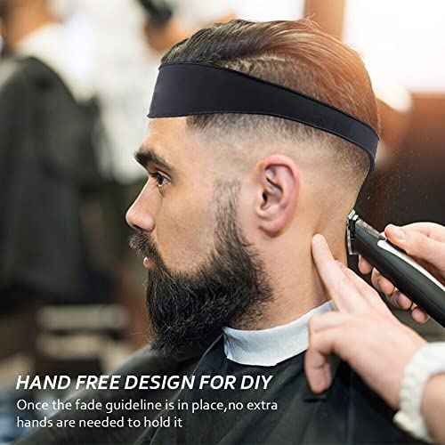 Neckline Shaving Template, Hair Cutting Guide Curved Neck Hair Shaving Template Soft Silicone Neckline Trimming Template for DIY Home Haircuts (Black)