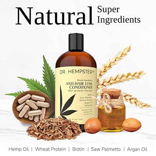 Women's and Men's Hair Growth Conditioner - Biotin and Hemp Anti Hair Loss Treatment for Thinning Hair - Natural and Organic Thickening and Volumizing Ingredients - No Parabens or Sulphates