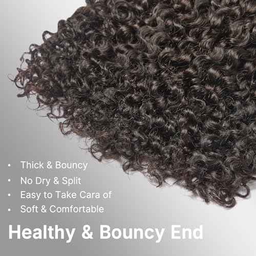ASHINE Burmese Raw Human Hair Bundles ? Tight Curly Unprocessed 100% Human Hair Single Bundle 16 Inch, Minimal Shedding Natural Black