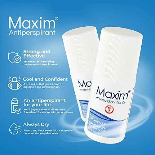 Maxim Clinical Strength Antiperspirant Deodorant for Women & Men, Anti-Sweat Deodorant, Prevent Sweat Armpits, Underarm Sweat Block Treatment, Protection to Keep Dry & Odor Free (4 Pack)