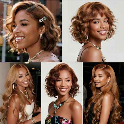 P1B/27 Black Blonde Highlight Human Hair Body Wave Bundles 18 20 22 Inch Brazilian Virgin Hair Double Weft Quick Weave 3 Bundles Soft Silky Weave for Black Women