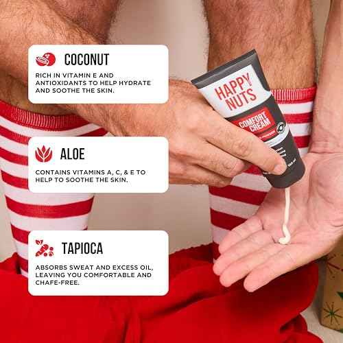 HAPPY NUTS Comfort Cream Deodorant For Men: Anti-Chafing Sweat Defense, Odor Control, Aluminum-Free Mens Deodorant & Hygiene Products for Men's Private Parts 2.25 oz. (Original)