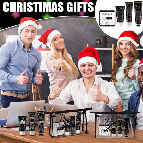 100 Pieces Christmas Employee Appreciation Gifts Bulk Lip Balm Hand Body Lotions Teacher Staff Team Thank You Gifts Christmas Stocking Stuffers for Women Men Volunteer