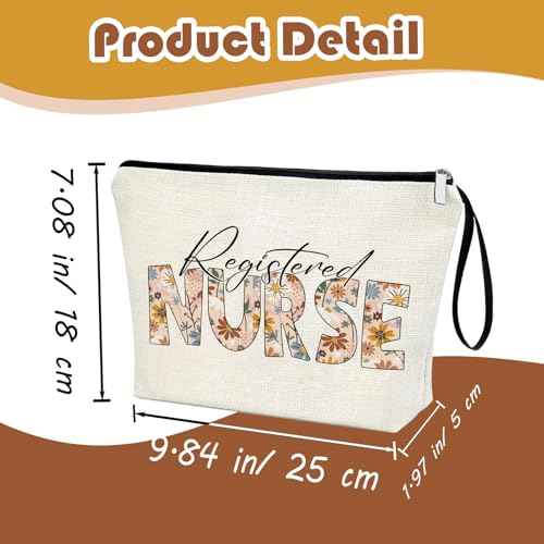 Registered Nurse Gifts RN Theme Makeup Bag For Women Zipper Organiser Cosmetic Case Pouch Nurse Weekend Christmas Nurse Gifts for Women RN Graduation Grad Gifts New Nurses