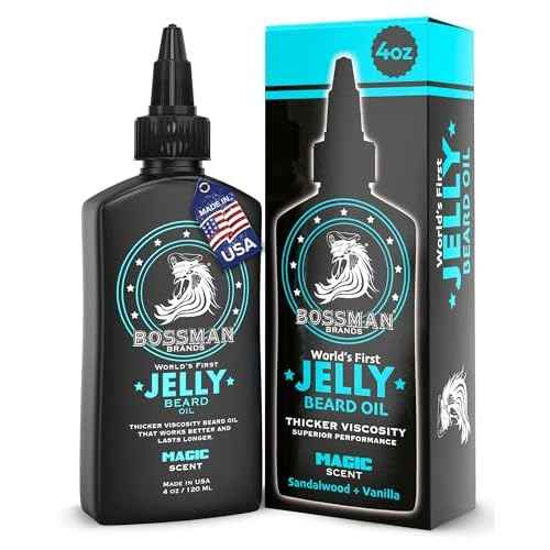 Bossman Jelly Beard Oil for Men (4 oz, Magic Scent) ? Softens, Moisturizes & Conditions with Natural Ingredients