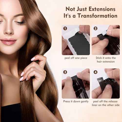 180 Pcs Hair Extension Tape, Double Sided Tape in Tape Replacement, Strong Adhesive Tape for Hair Extensions (Black)