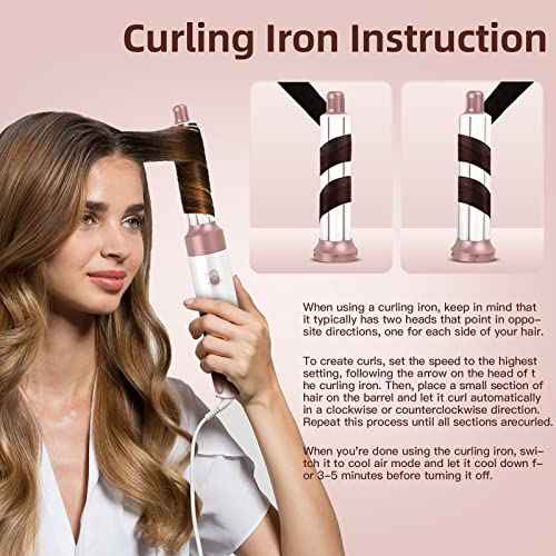 5 in 1 Hair Air Styler, Ionic Hair Dryer Brush Hot-Air Curlers, Multi Hair Styler, Blow Dryer for Fast Drying Straightening Volumizing Curling Styling
