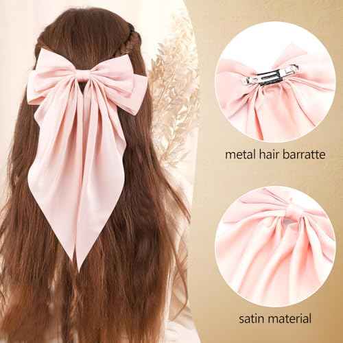 Canitor Hair Bows for Women Barrettes Clip Large Ribbon Cute Preppy Teenager Tween Teen Girl Gifts Trendy Stuff Aesthetic Coquette Fashion Hair Accessories