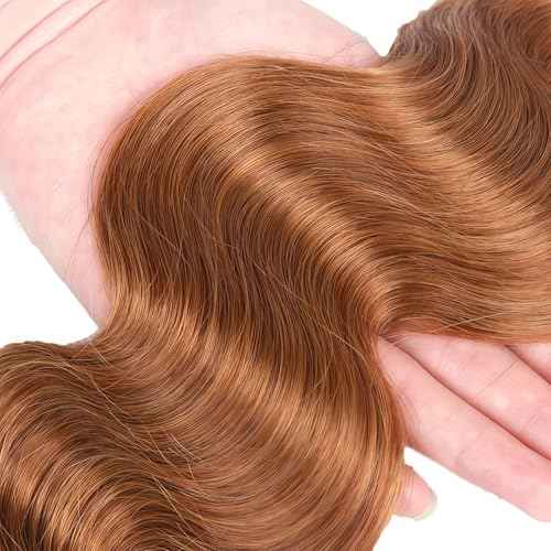 P1B/27 Black Blonde Highlight Human Hair Body Wave Bundles 18 20 22 Inch Brazilian Virgin Hair Double Weft Quick Weave 3 Bundles Soft Silky Weave for Black Women