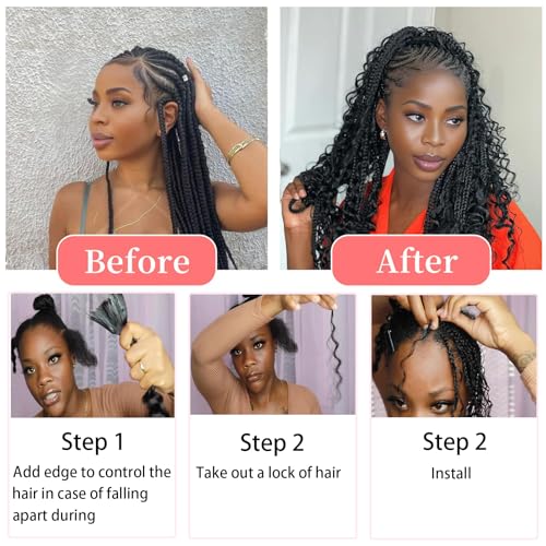 Human Braiding Hair for Boho Braids 100g Curly Boho Hair for Braiding Knotless 12A Wet and Wavy Bulk Bohemian 2 Bundles/Pack Deep Wave 100% Human Hair Extensions Natural Color 24 Inch