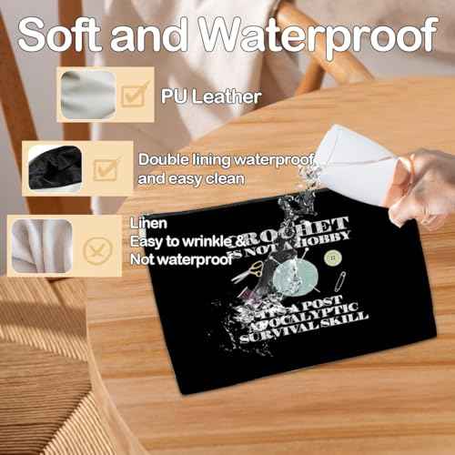 Knitting and Crochet Accessory Makeup Bag - 'Not A Hobby, A Post Apocalyptic Survival Skill' - Yarn Supply Bag, Project Bag, Gift for Women
