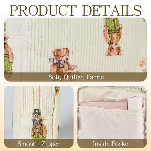 Small Pouches for Purse Cute Mini Cosmetic Bag with Zipper Aesthetic Corduroy Makeup Bags Toiletry Bag
