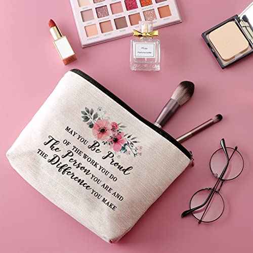 Thank You Gifts for Colleagues Friend Zipper Travel Makeup Bag Inspirational Gift for Colleague Volunteer Coworker Leaving Gift Employee Appreciation Gifts