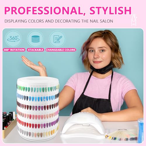 Nail Polish Display Book 300 Colors, Professional Nail Color Display Show Nails Sample Book (CS300)