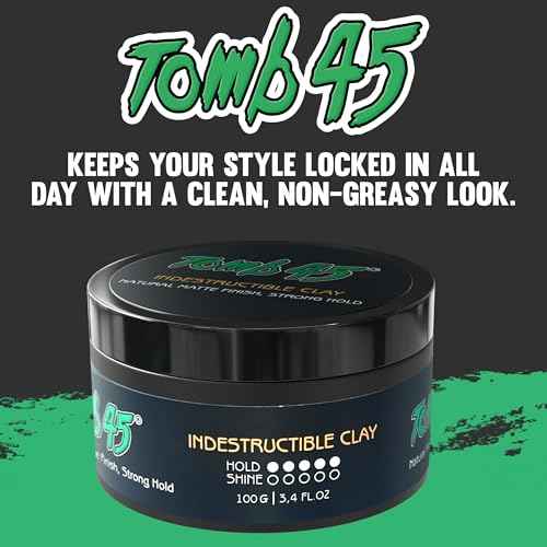 Tomb45 Indestructible Hair Clay, High Strong Hold with Matte Finish Hair Styling Product