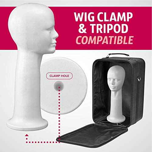 19'' Inch Styrofoam Head Foam Wig Head Mannequins, Style, Model & Display Women's Wigs, Hats & Hairpieces Stand - Extra Large, by Adolfo Designs