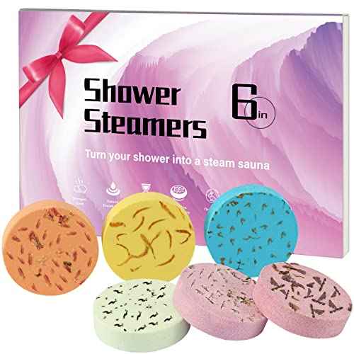 Shower Steamers Aromatherapy Shower Bombs Christmas Self Care Relaxation Gifts for Women and Men Includes Eucalyptus for Shower -XL 6packs