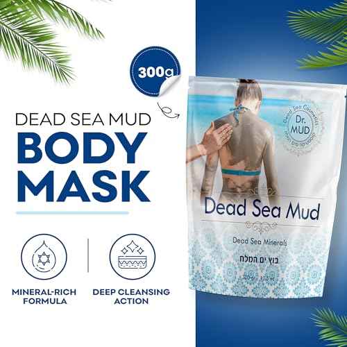 Dr. Mud's Dead Sea Mud Body Mask from Israel, 10.5 Oz ? Black Clay Body Treatment with Natural Dead Sea Minerals Deep Cleansing Skin & Beauty Mask ? Skin Care Detox Product for Men & Women