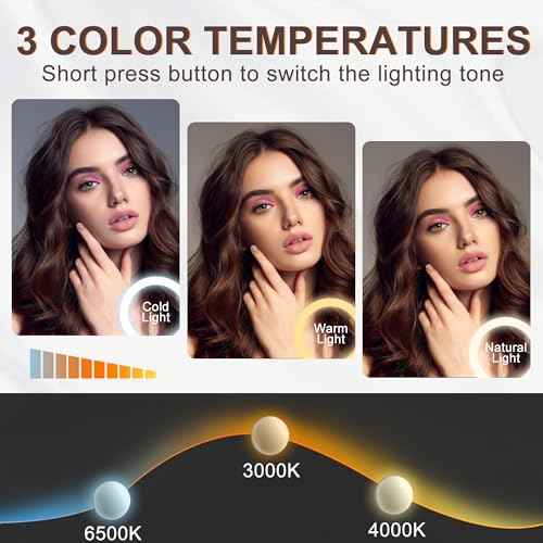 Hasipu Vanity Mirror with Lights, Hollywood 10" x 14" LED Makeup Mirror, 3 Modes Light, Smart Touch Control Dimmable, 360¡ÆRotation, Rounded Rectangle White Frame
