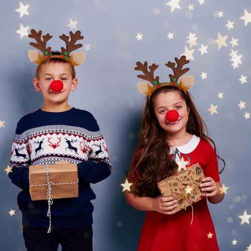 BEGOOD Christmas Headbands, 3Pcs Xmas Reindeer Headwear Flexible Deer Antler Holiday Hair Hoops Headband for Christmas Cosplay Party Accessories