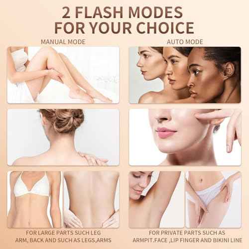 IPL Hair Removal Device for Women and Men,Painless Home Use IPL Beauty Device For Home Use, For Underarm facial hair below the chin line and legs.(Candy Pink/White, 199 * 76.5 * 46.5mm)