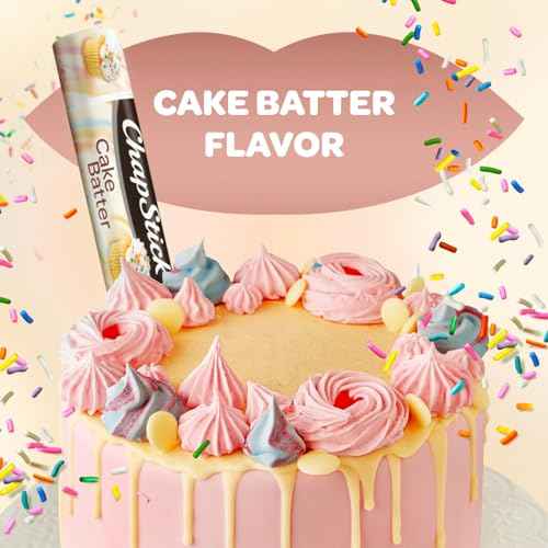 ChapStick Bulk Lip Balm, Cake Batter, 12-Pack ? Delicious & Sweet Lip Moisturizer for Dry Lips, Birthday Gifts, Stocking Stuffers, 0.15