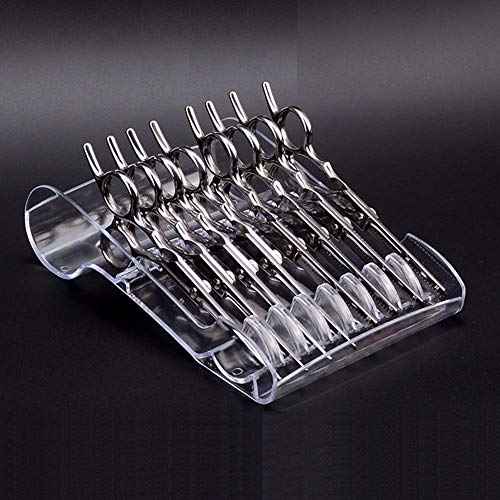 mollensiuer 1 Piece Transparent Plastic Portable Salon Scissors Holder Racks Scissors Basic Storage Box Hair Salon Shear Holder for Stylist