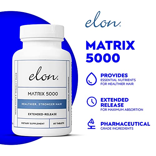 Elon Complete Kit for Thinning Hair ? Elon Essential Shampoo and Conditioner Set + Matrix 5000 Hair Growth Supplement ? NO Sulfates, Parabens or Phthalates