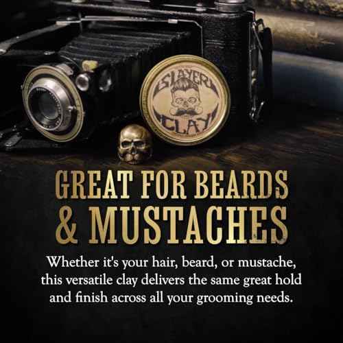 Hair Clay For Men - Slayer Clay Organic Medium Hold 2 Ounce Tin - Like Pomade Cream Or Gel - Shine Free & Non Greasy - Anti Dandruff & Easy To Use Mens Hair Product With Bentonite By Death Grip