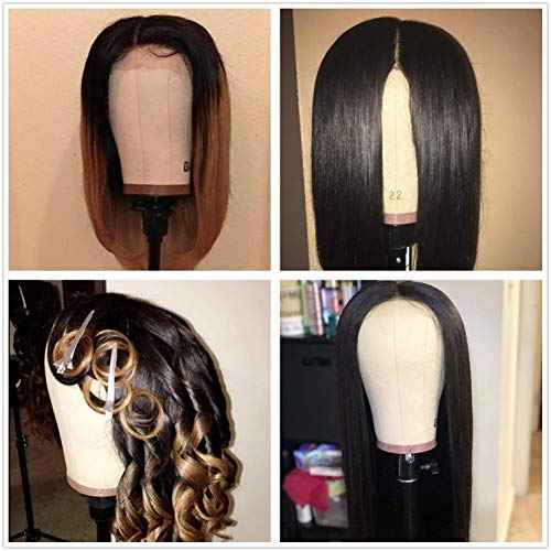 GEX 20"-24" Cork Canvas Block Head Mannequin Head Wig Display Styling Head With Mount Hole (Light Brown, 22")