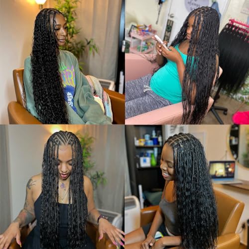 Super Wave Bulk Human Hair 100% Unprocessed Brazilian Virgin Human Hair Extensions Bundles for Braiding Hair Wet and Wave Micro Human Hair (1Pack-4PCS, 22inch, Natural Black)