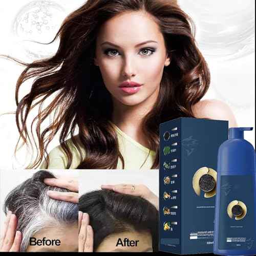 Hair Dye Shampoo, Caviar Protein Hair Dye, Caviar Hairs Colour Cream, Long-Lasting, Natural Plant-Based Hairs Coloring Cream for Women Men