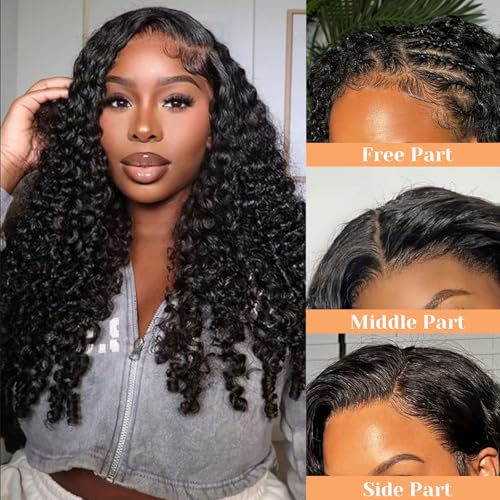 HD Lace Frontal 13x6 Transparent Lace Ear to Ear 16 Inch Burmese Curly Frontal Human Hair 100% Unprocessed Virgin Lace Closure Human Hair Pre Plucked with Baby Hair 150% Density