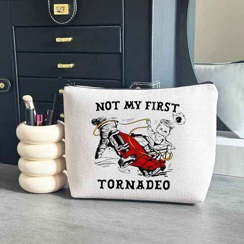 WCGXKO Tornado Lover Gift Not My First Tornadeo Makeup Bag American Disaster Movie Lovers Gift (Tornadeo Bag)