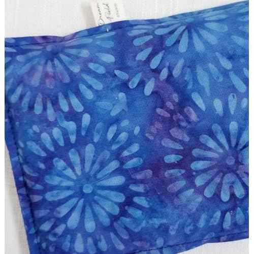 Eucalyptus Eye Pillow - Hot or Cold Use - Peppermint & Essential Oils, 4" x 10" Size, Sinus and Migraine, Relaxation - Deep Blue Batik
