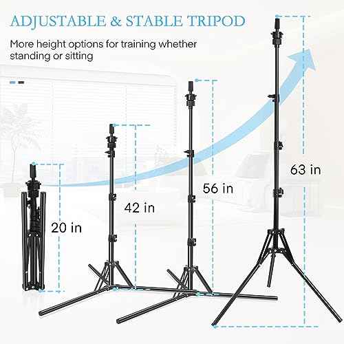 22 Inch Canvas Wig Head Mannequin Head With 63in Tripod Stand, Manikin Canvas Head Set for Wigs Making Display Styling with Tripod Table Clamp Wig Caps Pins Set Hair Brush, Clips(Beige)