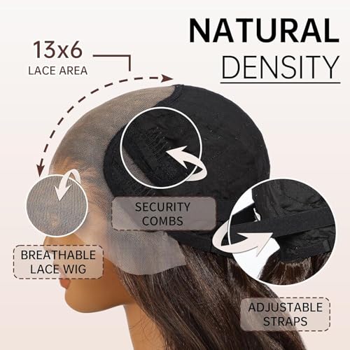 Allbell 13x6 Grey Lace Front Wig for Black Women,Glueless Synthetic HD Lace Wigs,22Inch Body Wave Hair Replacement