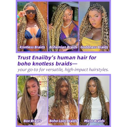 Blonde Bundle Human Hair Color 27 Deep Wave Bundles 100g 24 Inch, Boho Braiding Hair 27 Blonde Hair Bulk Curly for Braids, 12A No Weft 100% Unprocessed Brazilian Virgin Hair