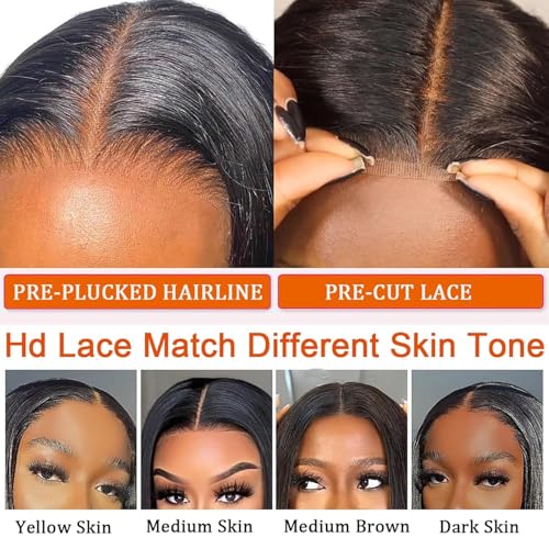 5x5 Curly Bob Wig Human Hair Wear and Go Glueless Bob Wig Glueless Wigs Human Hair Pre Plucked Pre Cut Curly Bob Wigs for Black Women HD Lace Closure Wig Short Curly Bob Wig 12 Inch
