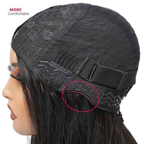 V Part Wig Human Hair Bob Wig 14inch Brazilian Remy Hair Short Bob Human Hair Glueless Wig Upart Bob Wigs For Black Women Upgrade U Part Wig No Sew in No Glue Natural Black Color