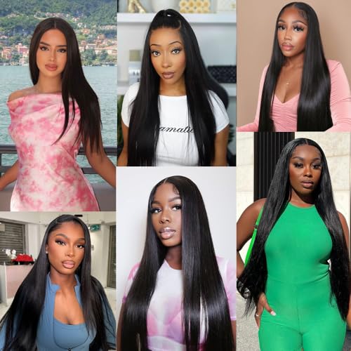 12A Straight Human Hair 16 18 20 Inch Human Hair bundles Unprocessed Brazilian Hair 3 Bundles Raw Human Hair Extensions Quick Weave Natural Color