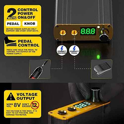 Tattoo Gun Kit,Solong Tattoo Gun Starter Kit with Anti-fatigue Mode Power Supply with 20pcs Different Type Needles Cartridges for Tattoo Artist with Portable Tool Case